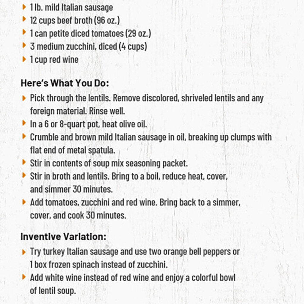 Sausage & Lentil Soup