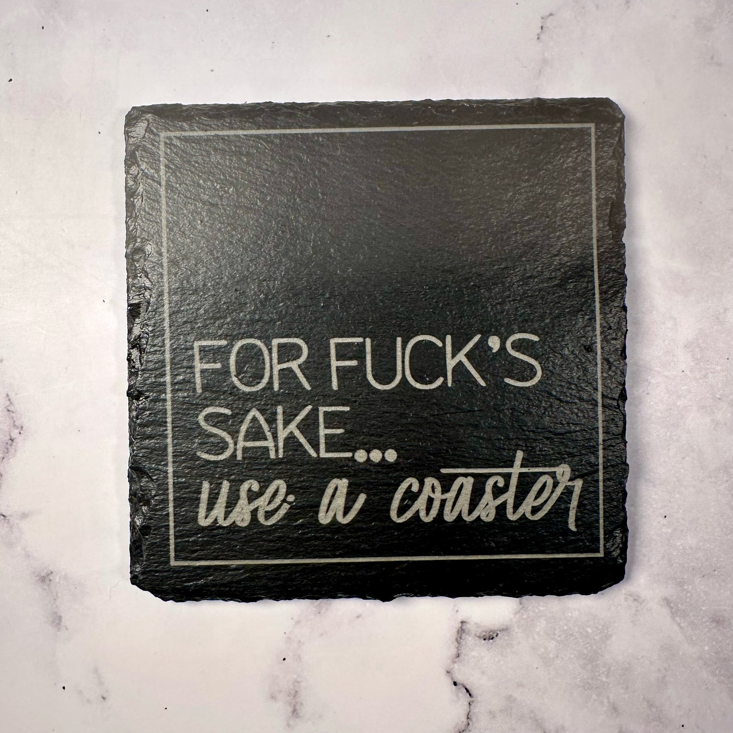 For Fucks sale slate coaster- Home Decor Wood Engraving
