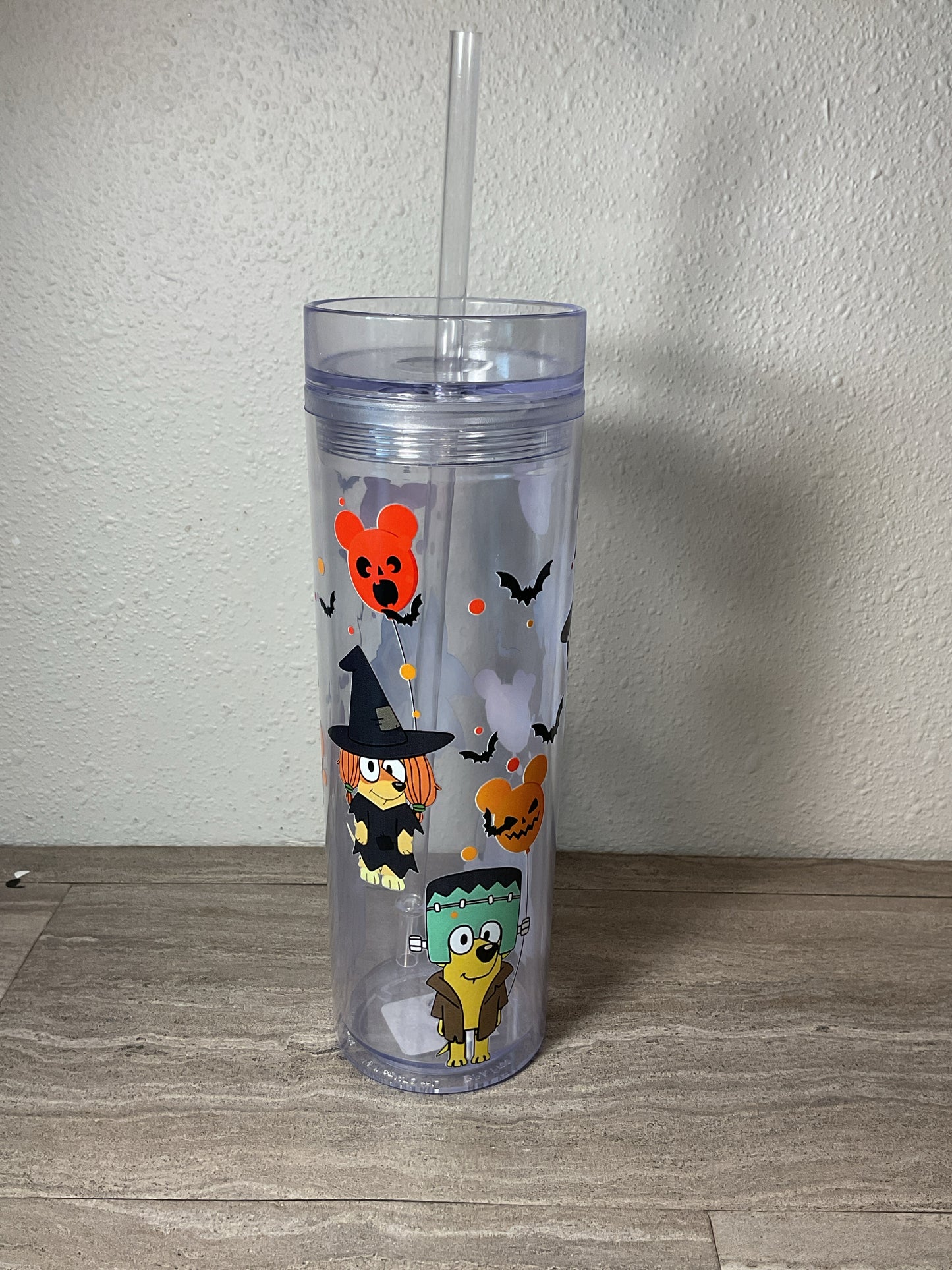 Bluey Halloween Tumbler - Clear