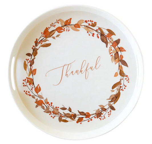 Thankful Wreath Reusable Serving Tray