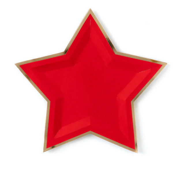 Red Star Gold Foiled Shaped Plate