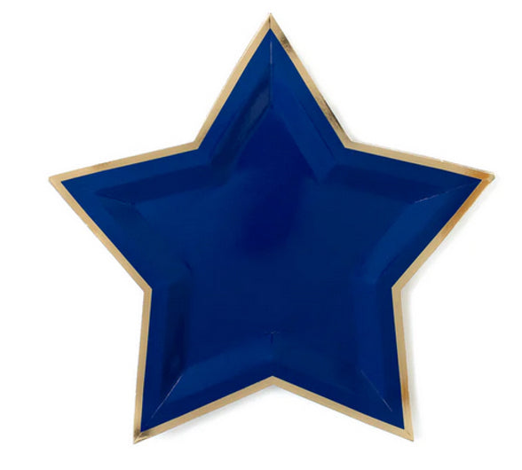 Blue Star Gold Foiled Shaped Plates