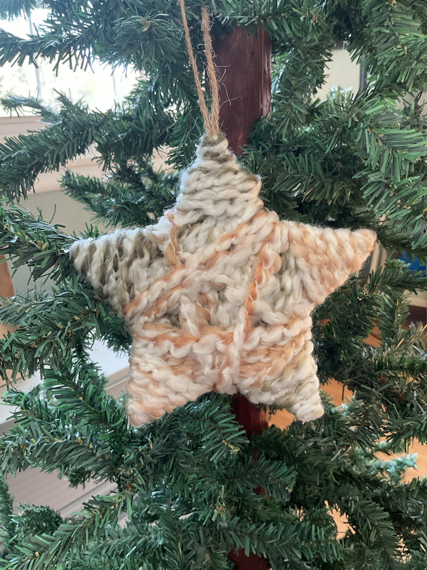 Neutral Yarn Star Christmas Ornament