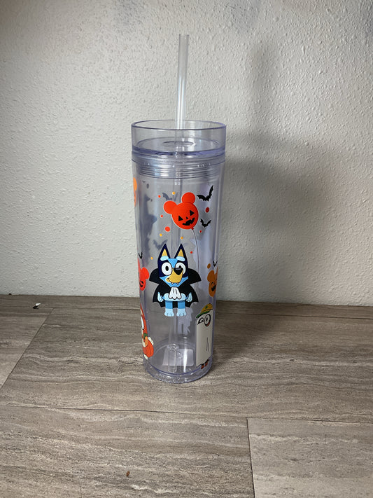 Bluey Halloween Tumbler - Clear