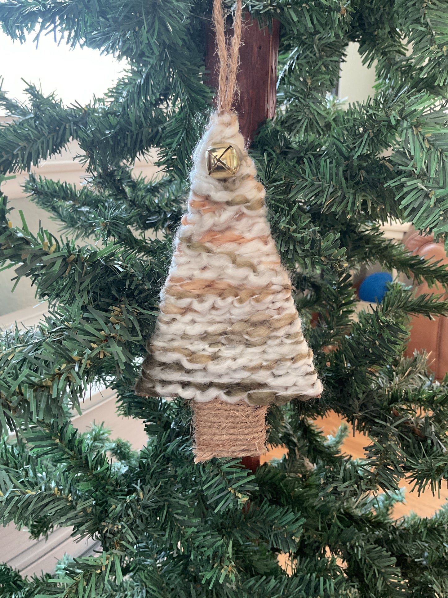 Neutral Yarn Christmas tree ornament