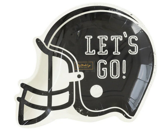 Football helmet paper plate