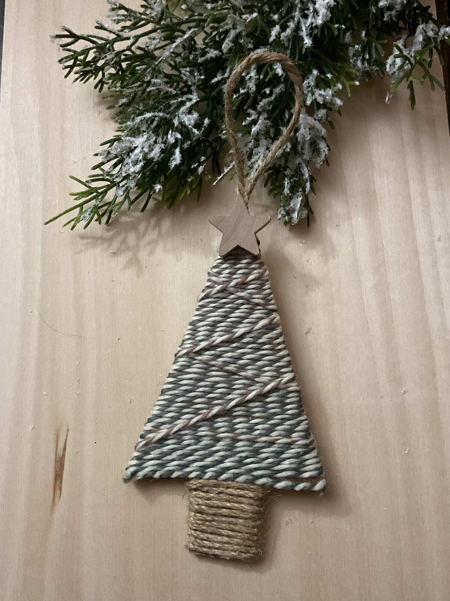 Rustic Christmas Yarn Tree Ornament