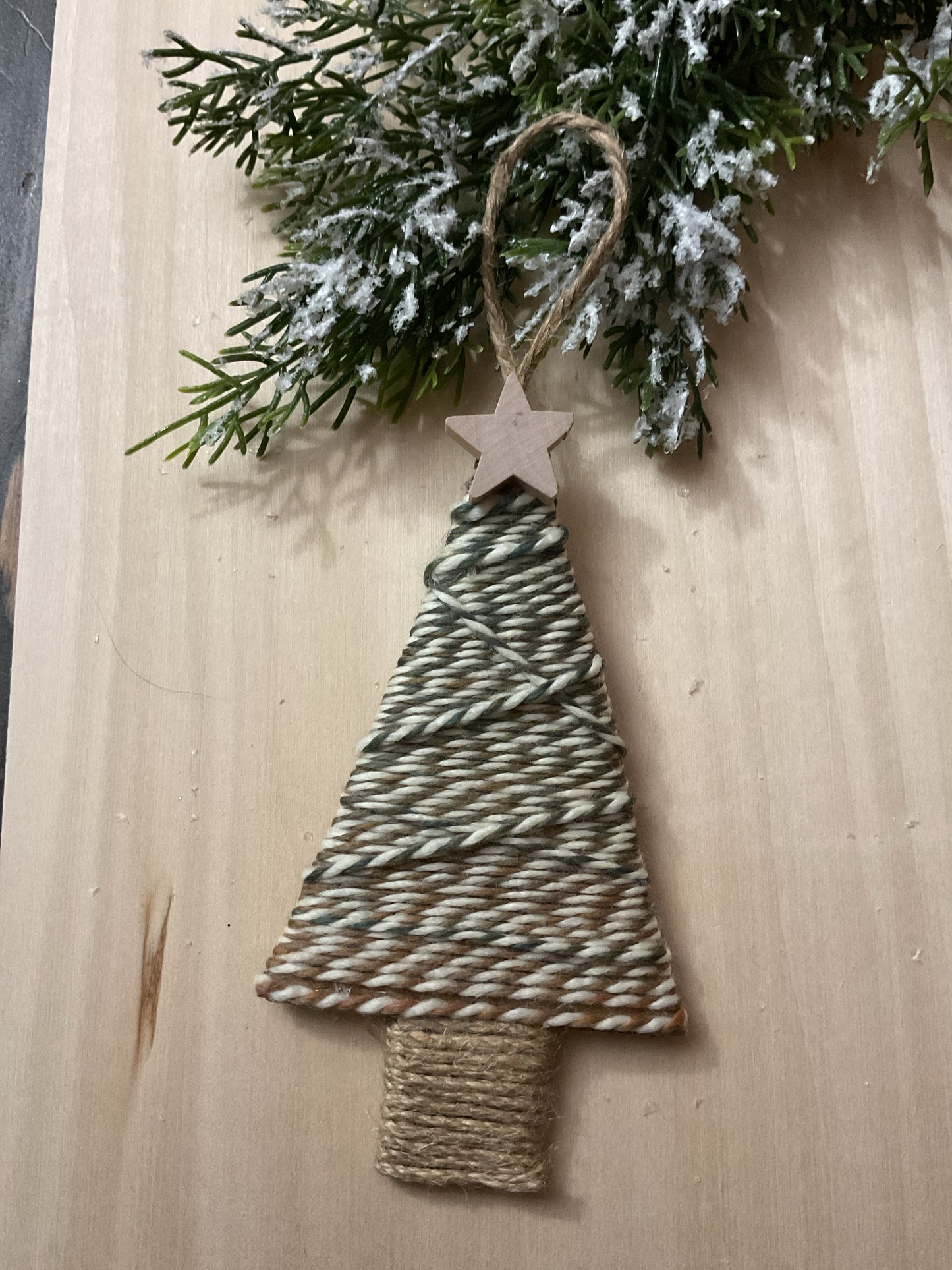 Rustic Christmas Yarn Tree Ornament