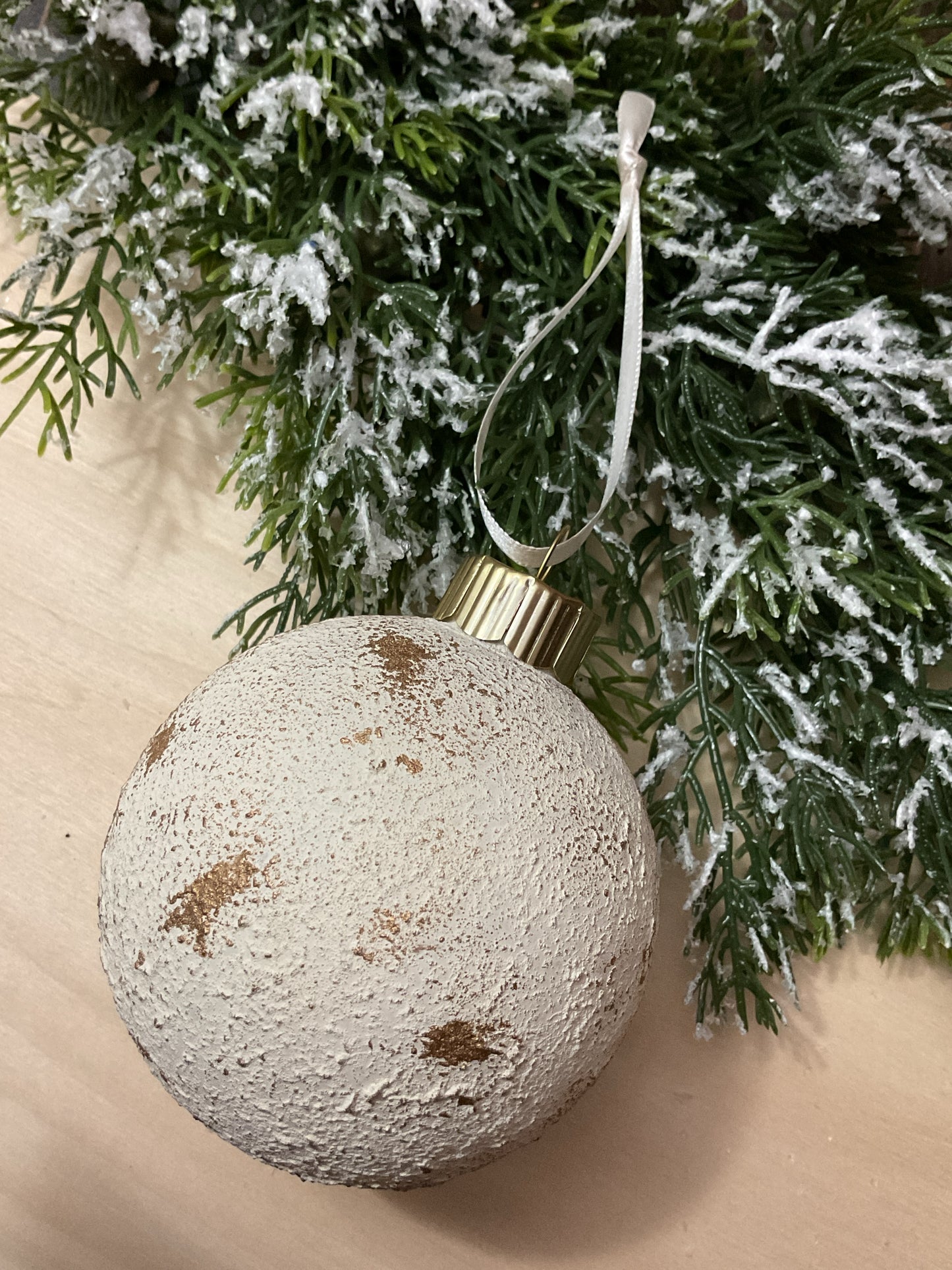 Ivory Textured Christmas Ornament