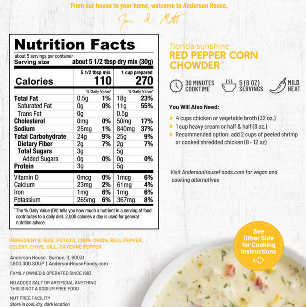 Red Pepper Corn Chowder