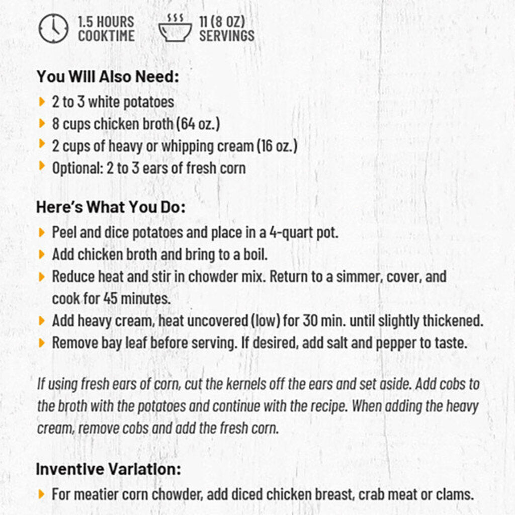 Corn Chowder Soup Mix
