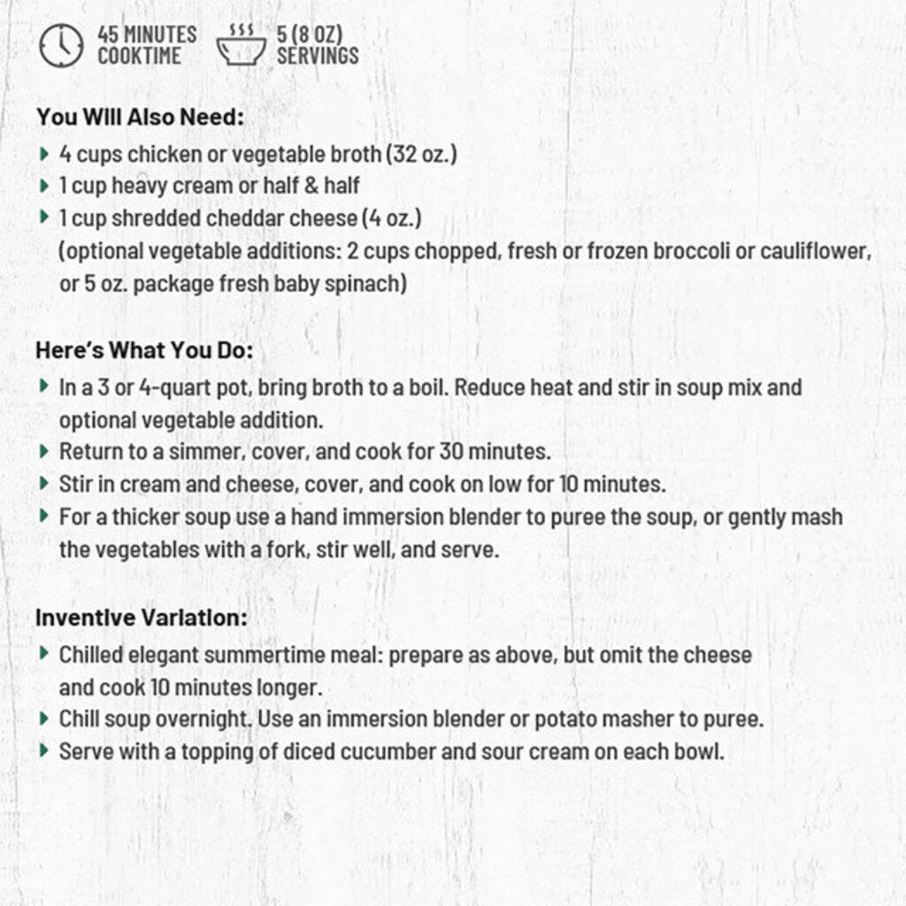 Broccoli Cheddar Soup Mix