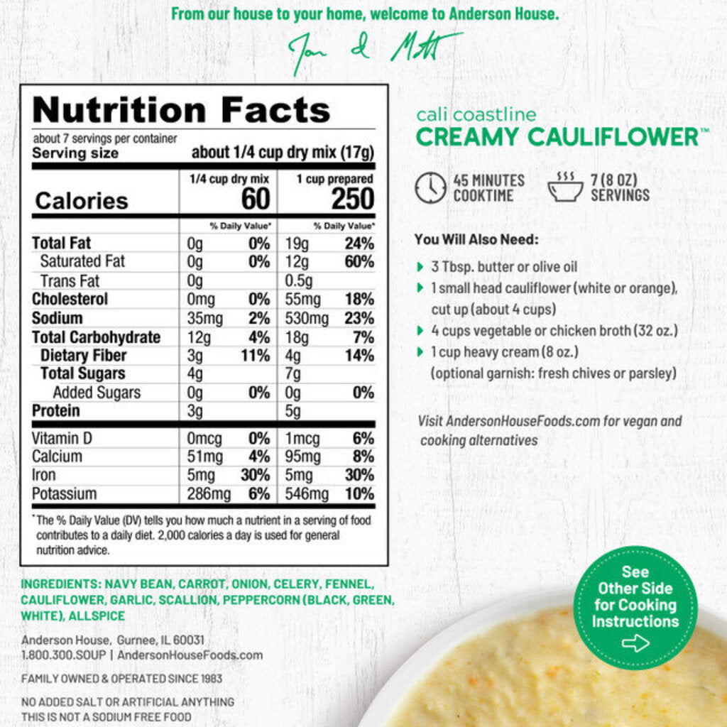 Creamy Cauliflower Soup Mix