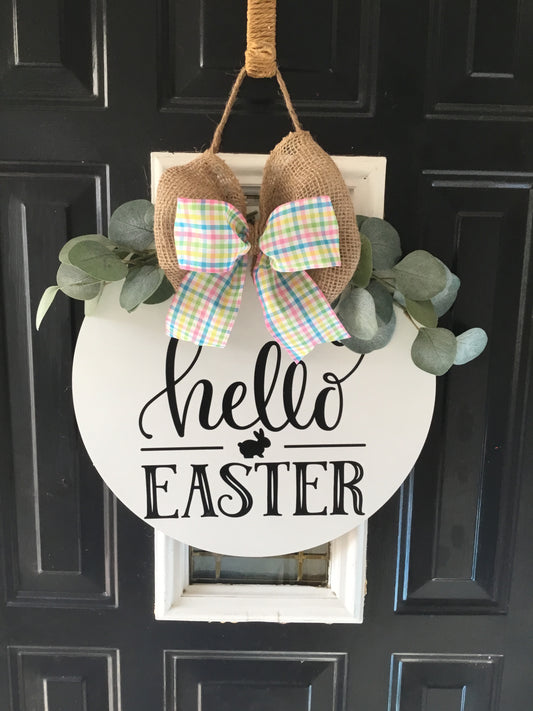 Hello Easter door hanger