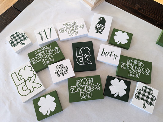 St. Patrick's day wood blocks