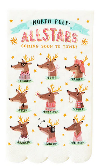 Dear Rudolph All Stars Napkin