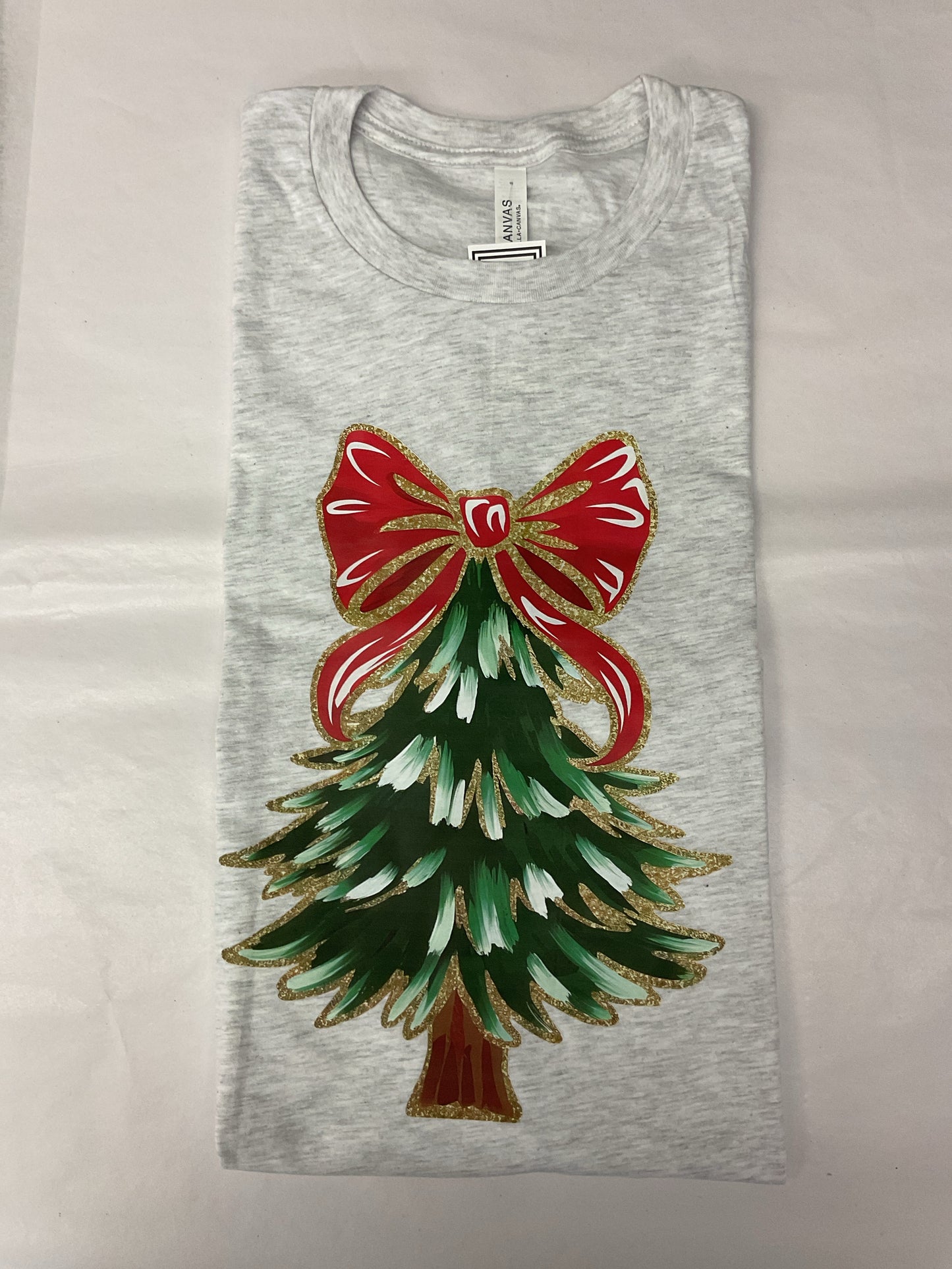 Christmas Tree with Red Bow 2X t-shirt