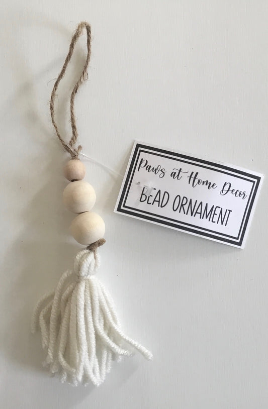 Ivory Yarn Bead Ornament