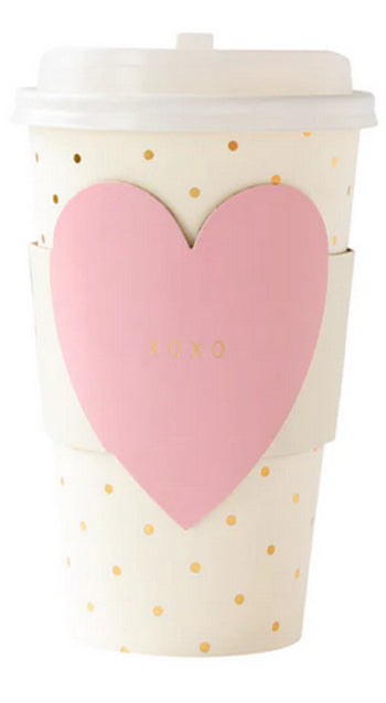 Pink XOXO heart to go cup