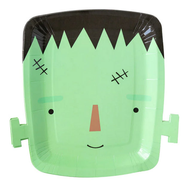 Frank & Mummy Frankenstein Shaped Paper Plate