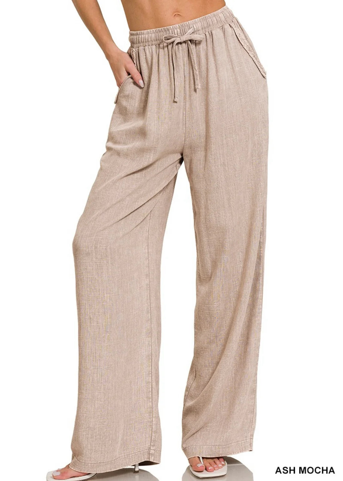 Acid Wash Linen Pants - XL