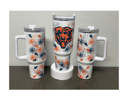 Chicago Bears 40 oz Tumbler - white handle