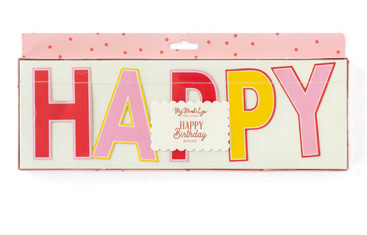 Pink Happy Birthday Banner