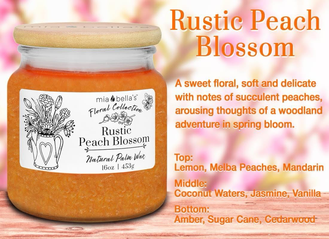 Rustic Peach Blossom Candle