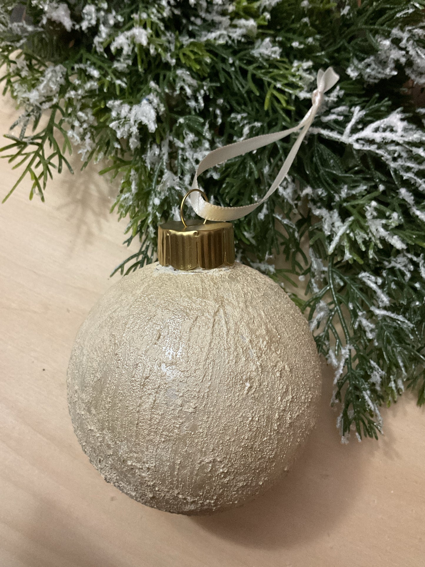 Ivory Textured Christmas Ornament