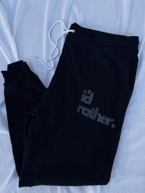 black i'd rather sweatpants med