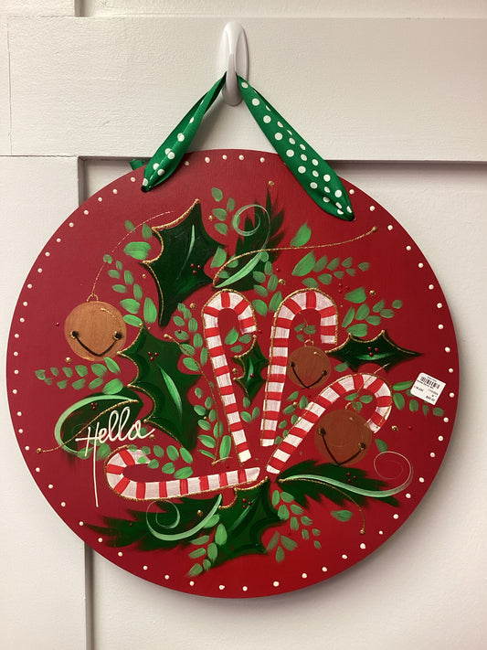 Candy Cane Hello Door Hanger