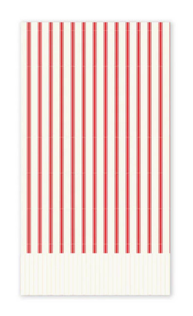 red/white ticking fringe dinner napkin