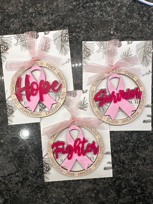 Breast cancer ornaments