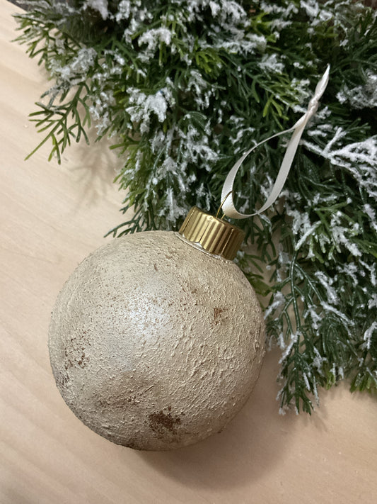 Ivory Textured Christmas Ornament