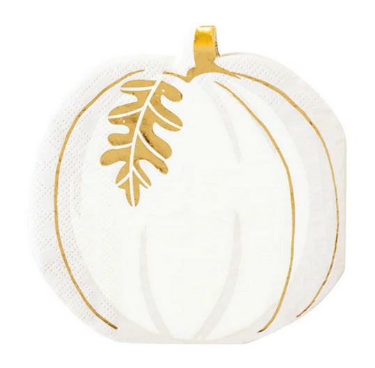 Gold Foiled White Pumpkin Napkins