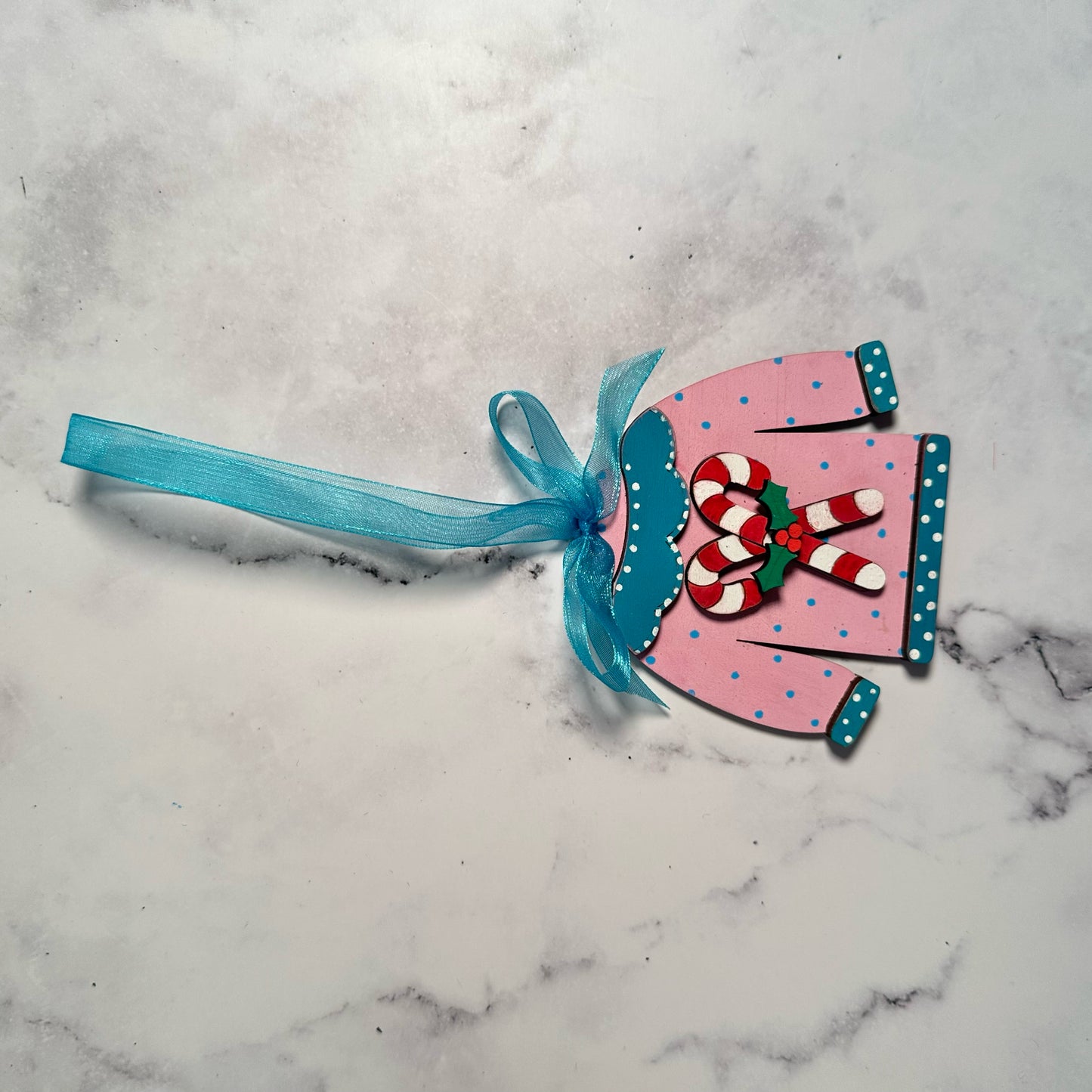 Candy cane ugly sweater ornament