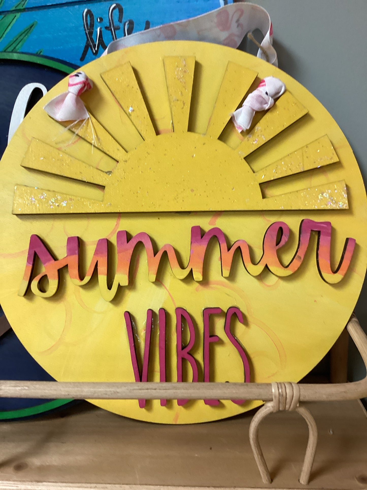 Summer vibes door sign small