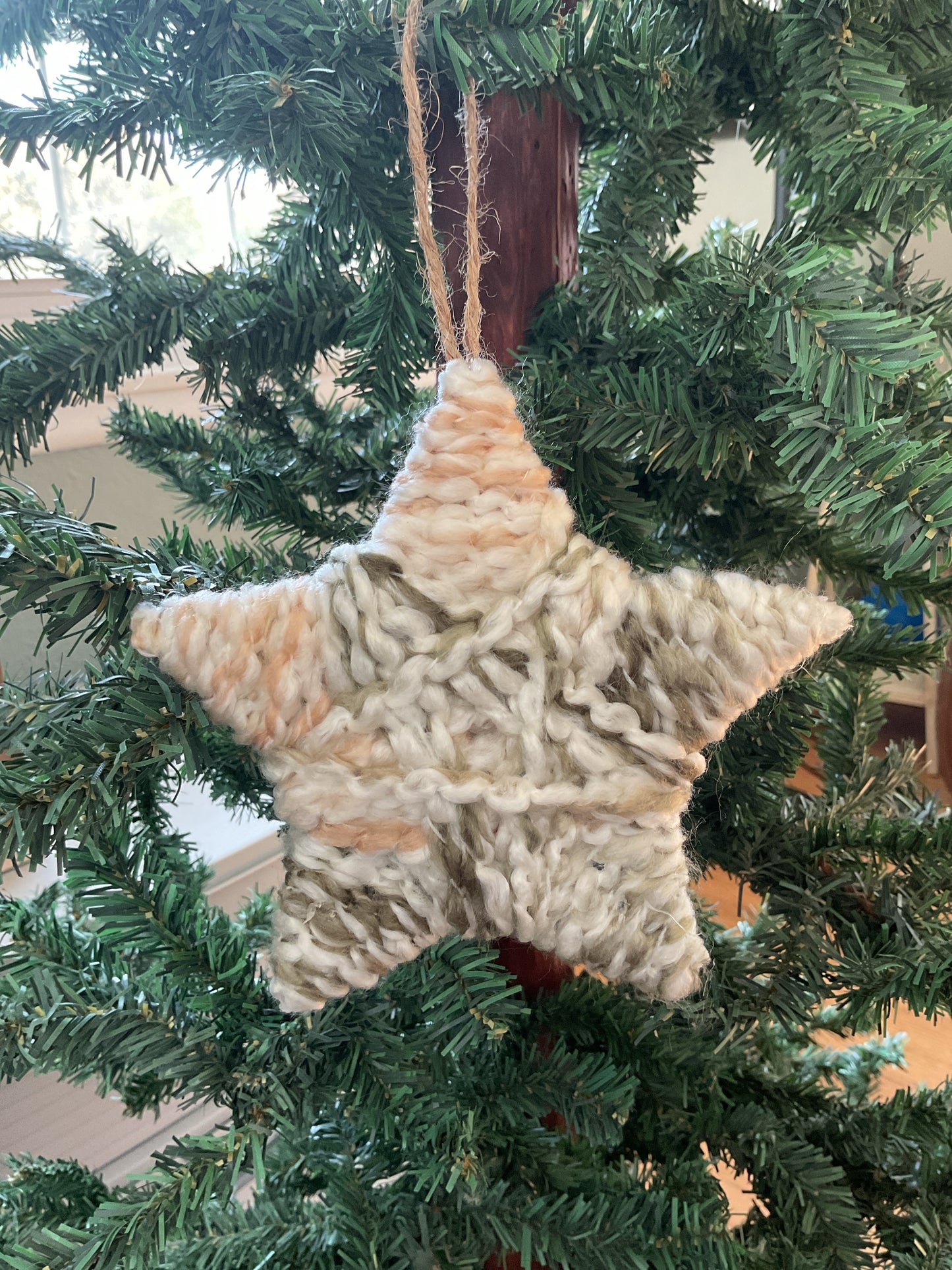 Neutral Yarn Star Christmas Ornament