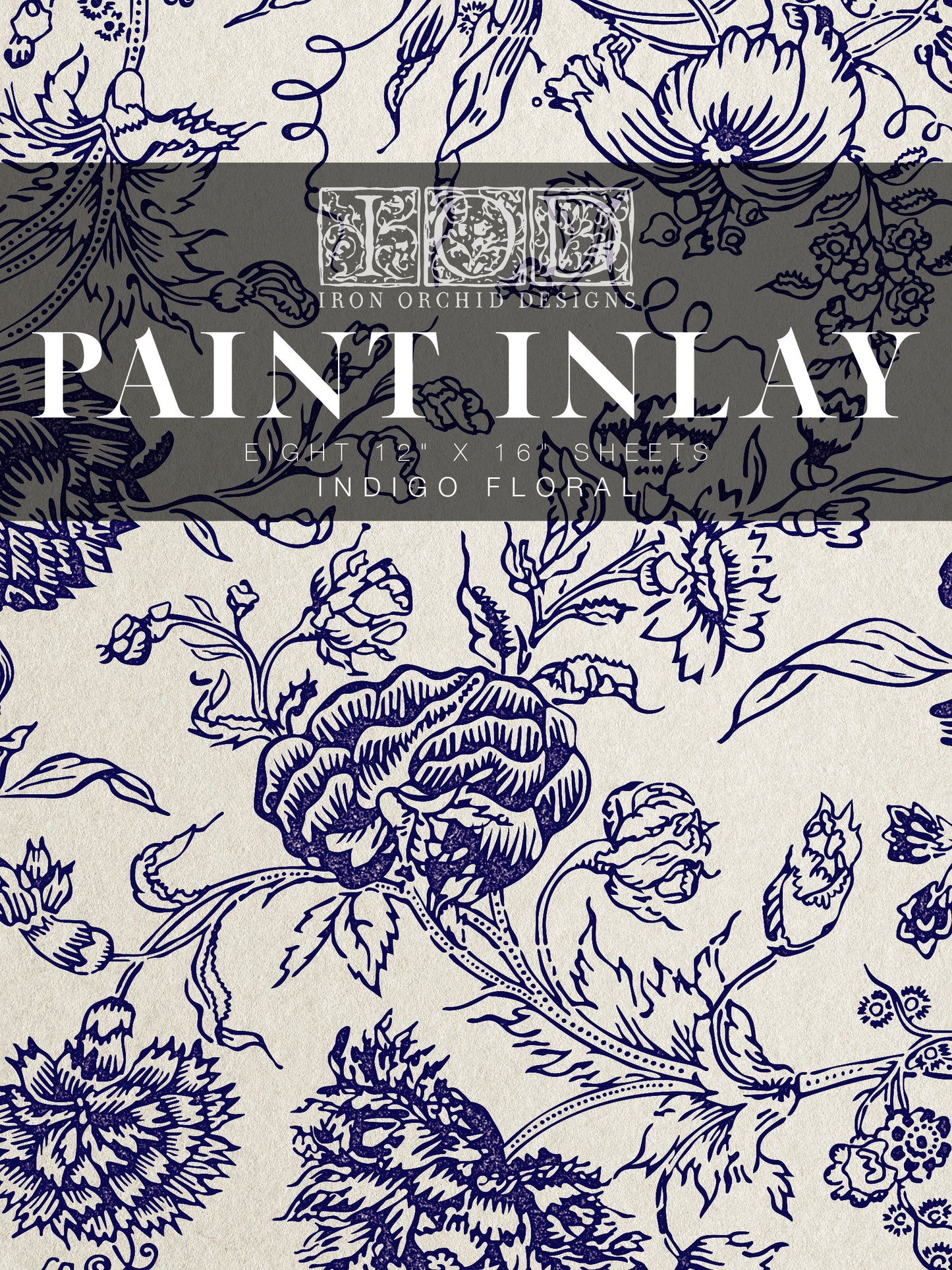 IOD Indigo Floral Paint Inlay 12X16 Pad