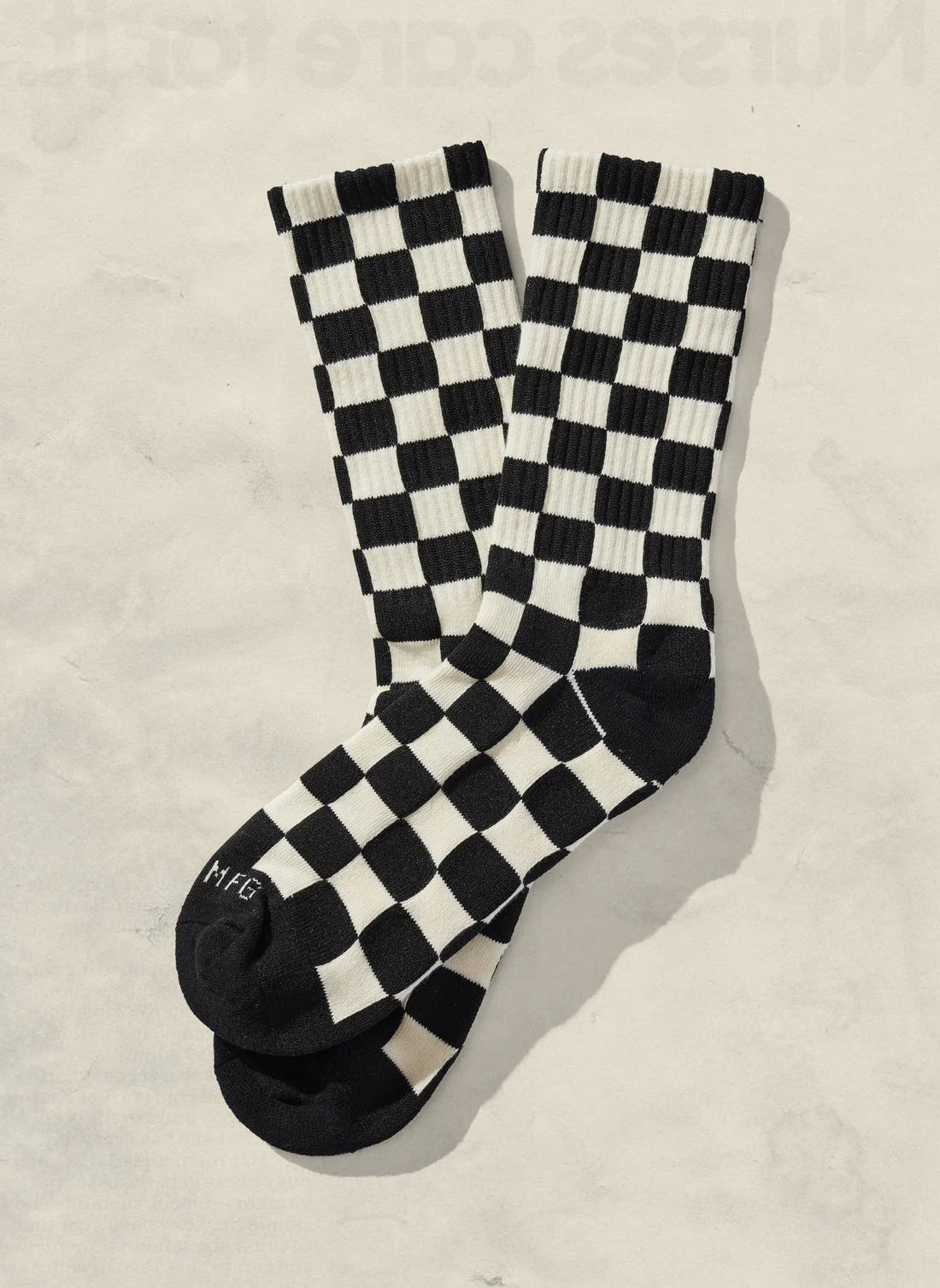 black checked socks