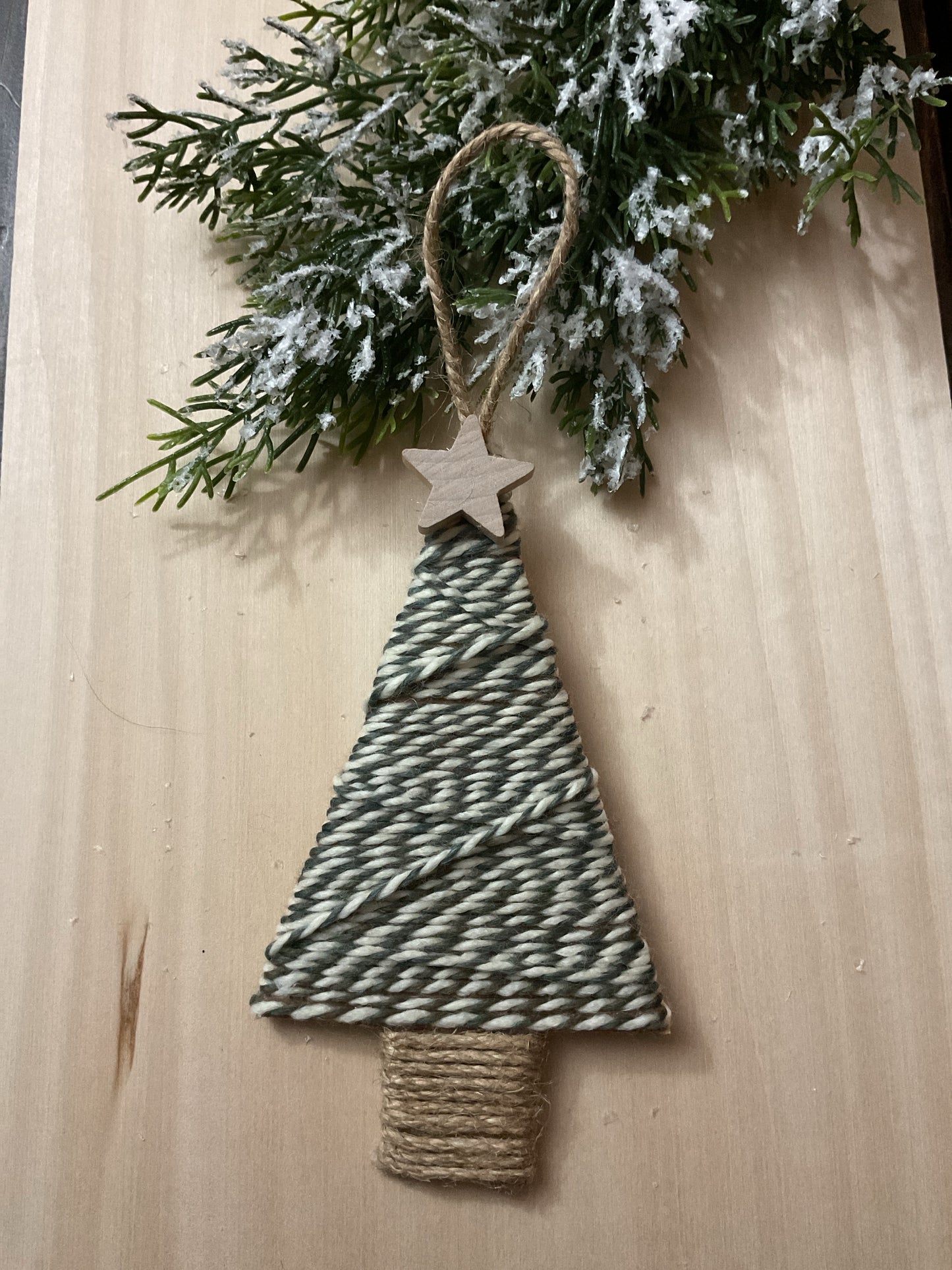 Rustic Christmas Yarn Tree Ornament