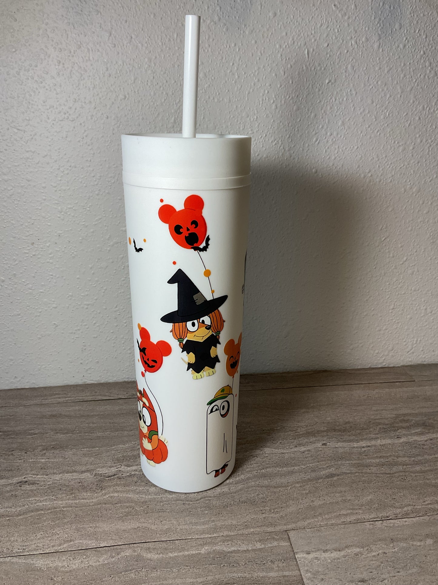 Bluey Halloween Tumbler White