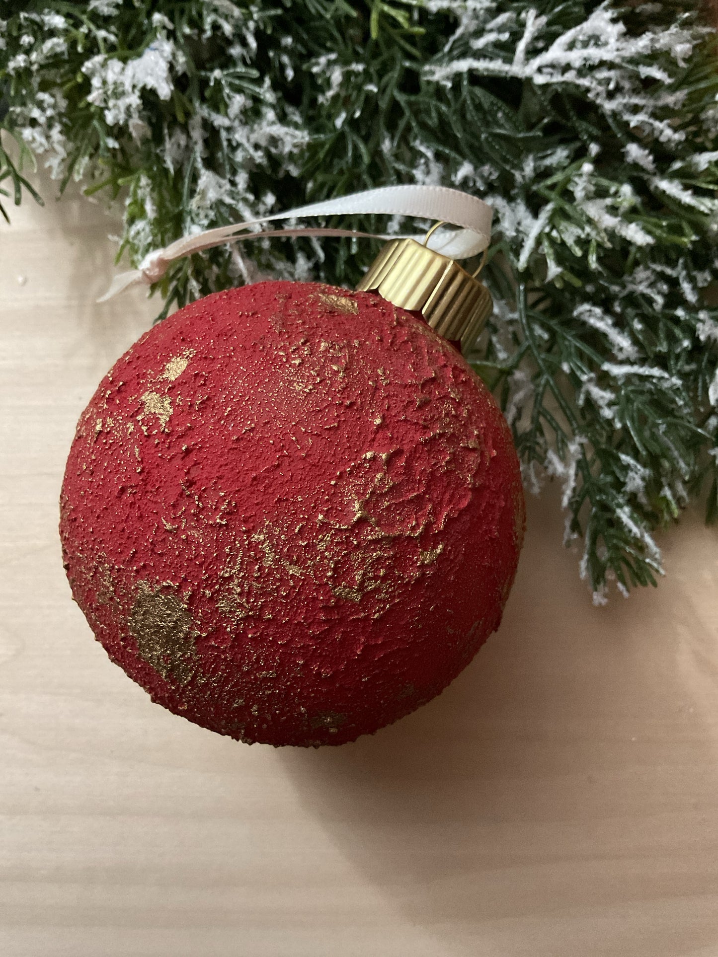 Red Textured Christmas Ornament