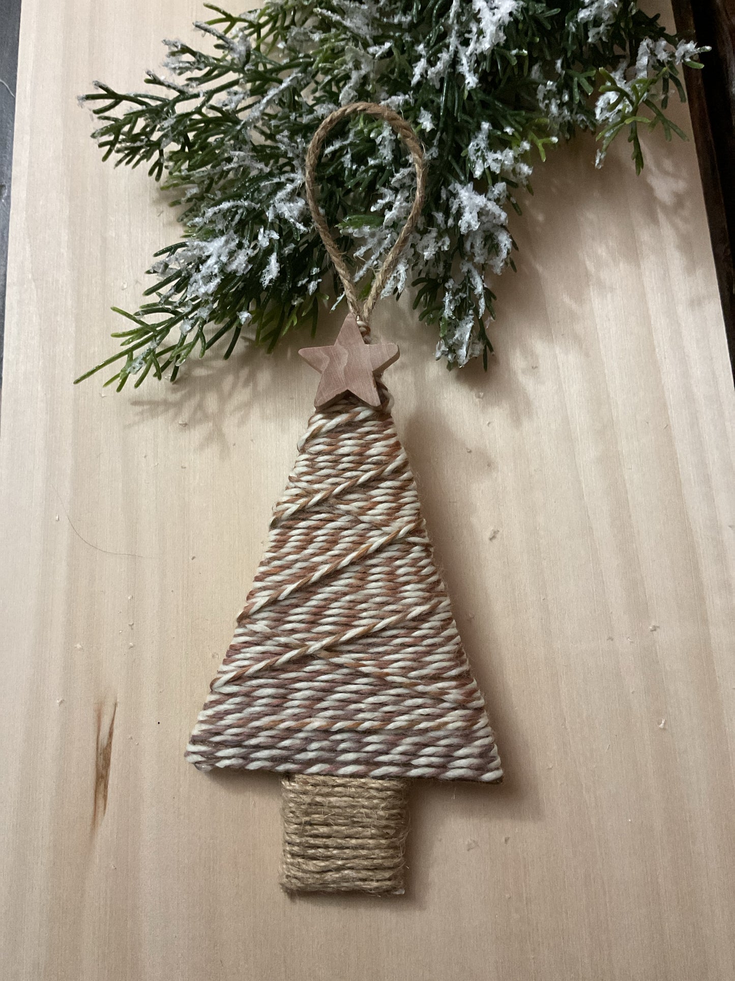 Rustic Christmas Yarn Tree Ornament