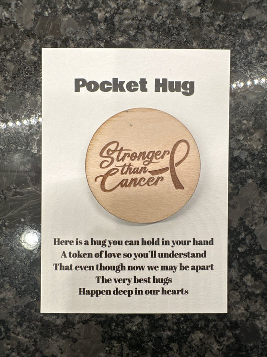 Stronger than cancer pocket hug