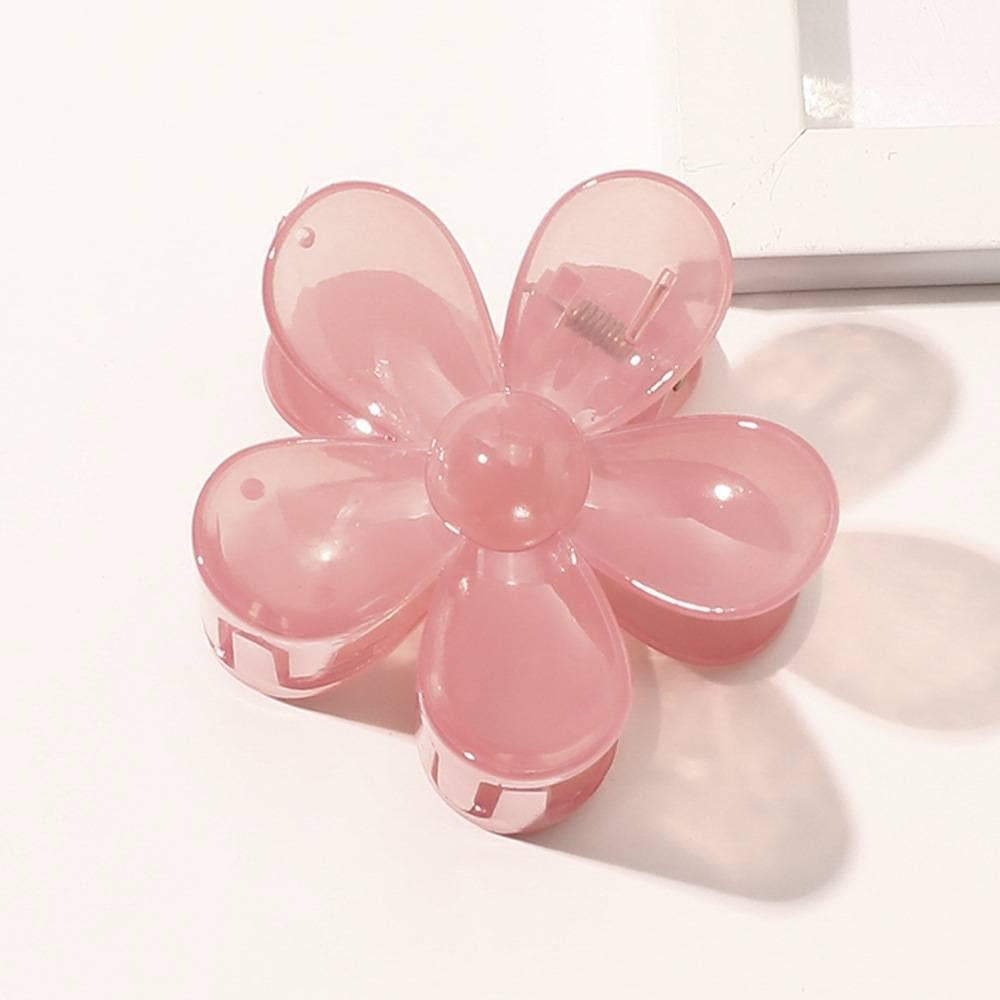 pink daisy claw clip