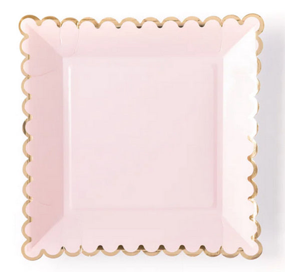 Basic 9" blush scallop plate