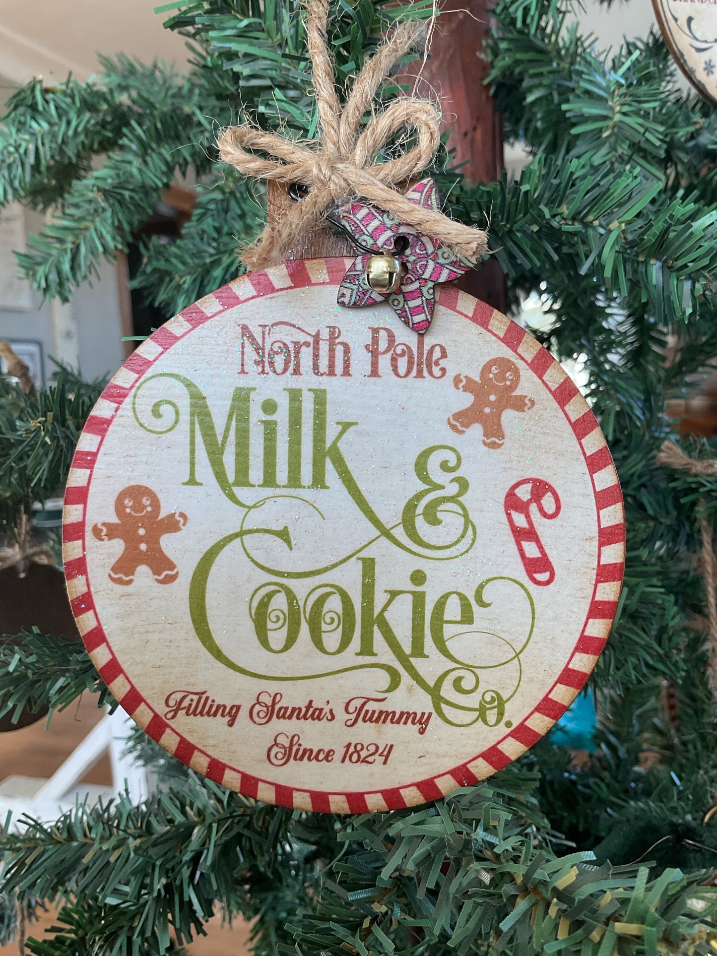 Milk & Cookie 4in. Christmas Ornament