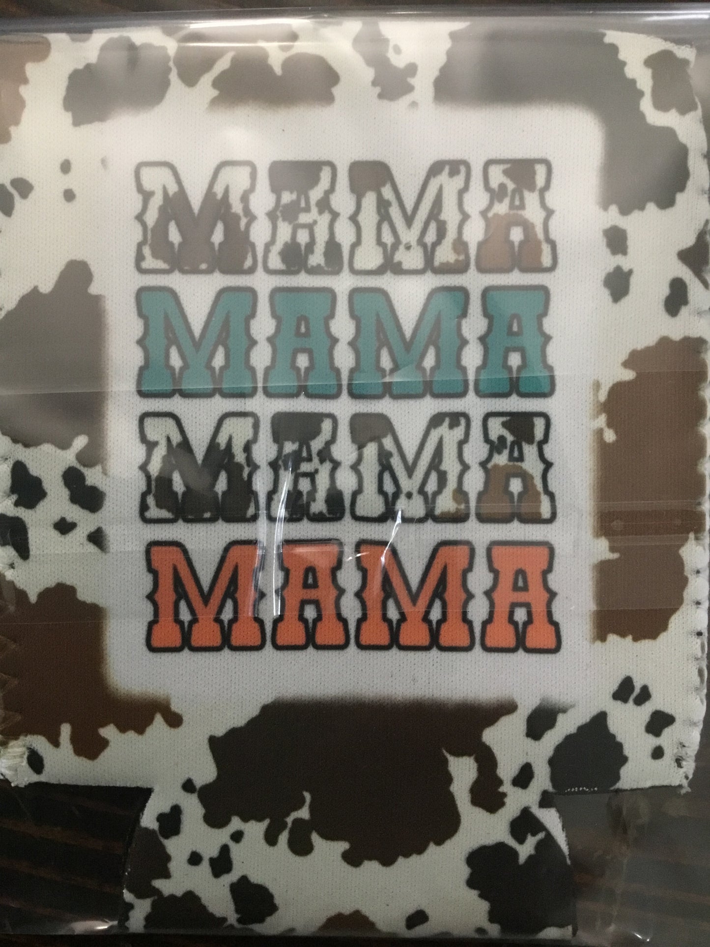 Mama Cowprint Can Cooler