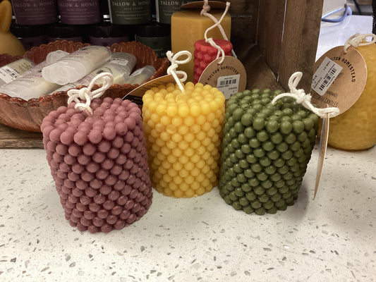 Dotty Beeswax Candle